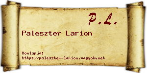 Paleszter Larion névjegykártya